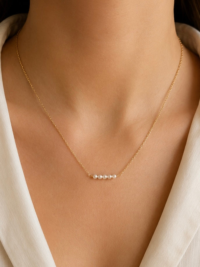 The Dainty Pearl Bar Necklace