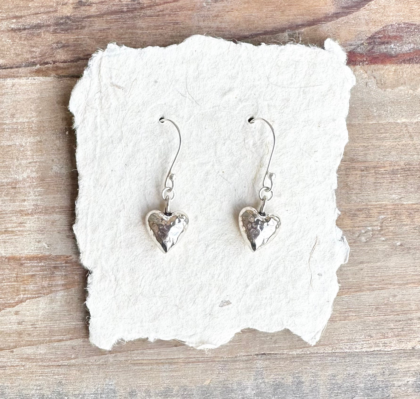 Sterling Silver Hammered Hearts