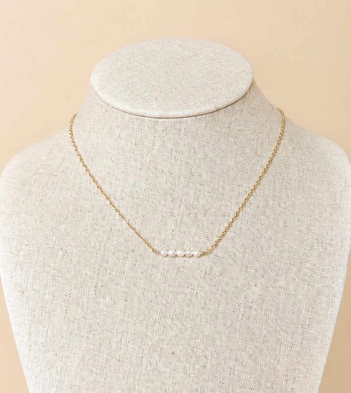 The Dainty Pearl Bar Necklace
