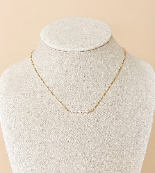The Dainty Pearl Bar Necklace