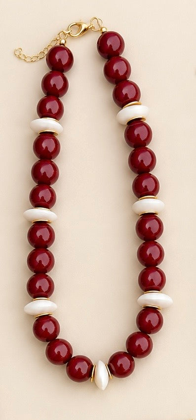 Chunky Maroon Necklace