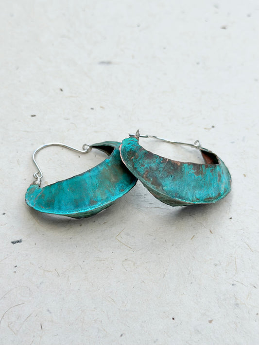 Crescent Copper Earrings