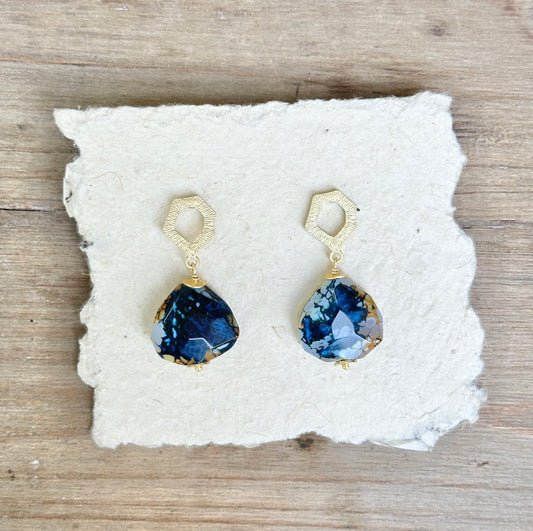 Blue Agate Geo Drops