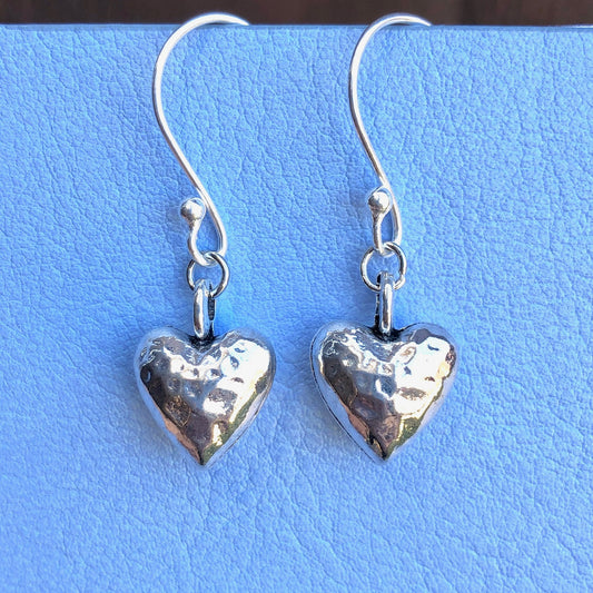 Sterling Silver Hammered Hearts